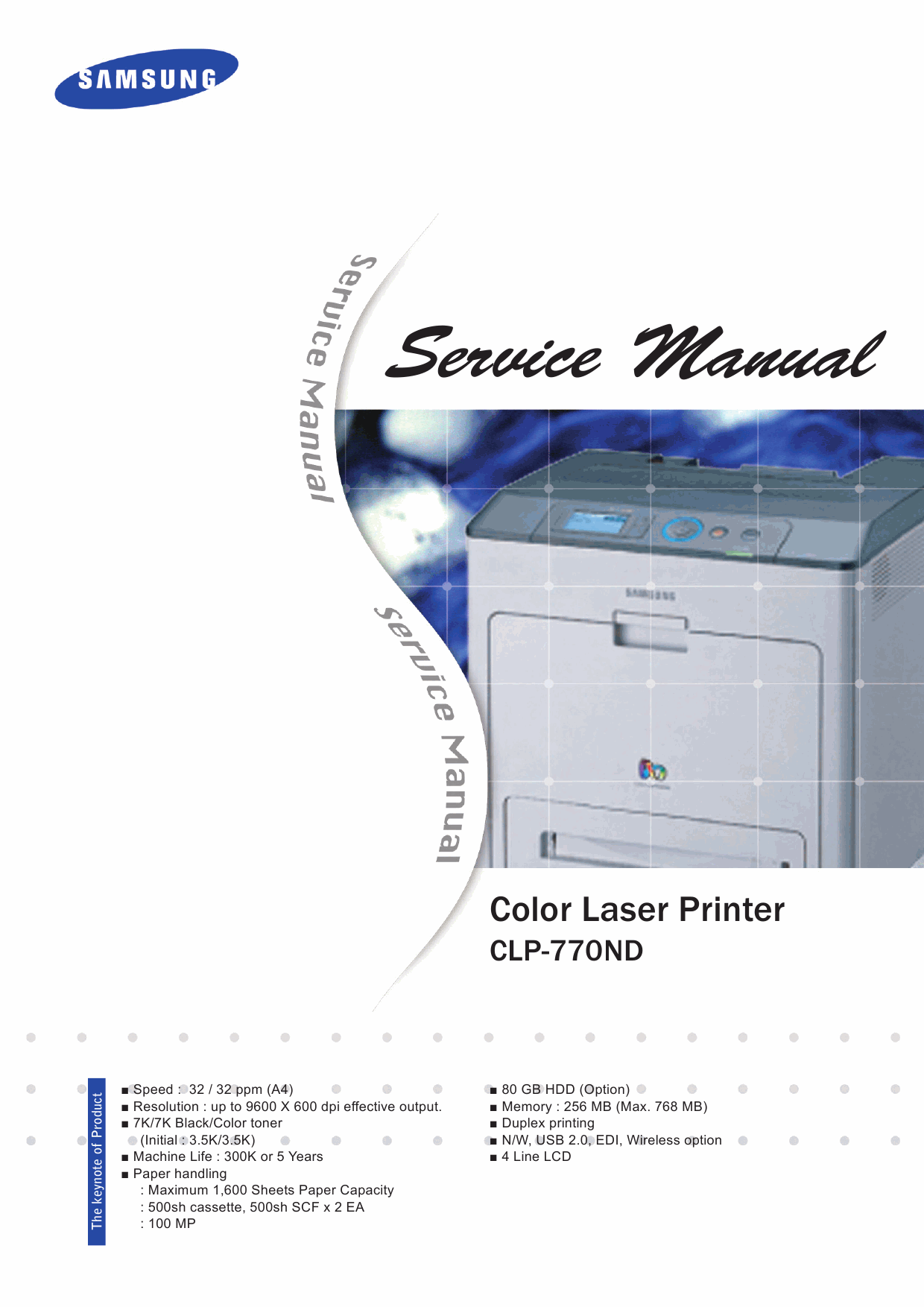 Samsung Color-Laser-Printer CLP-770ND Parts and Service Manual-1